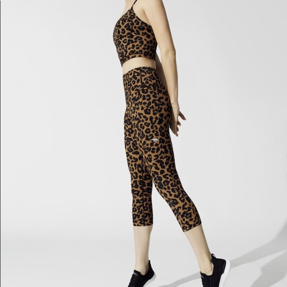 Leopard Running Bare Ab Waisted "Power Moves" 7/8 Legging